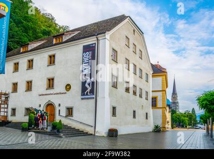 VADUZ, LIECHTENSTEIN, JULY 25, 2016: View of the Liechtensteinisches Landes museum in Vaduz, Liechtenstein. Stock Photo