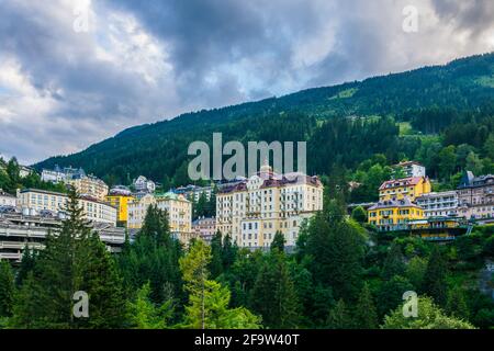 BAD GASTEIN, AUSTRIA, JULY 29, 2016: View of hotels in the austrian spa and ski resort bad gastein. Stock Photo