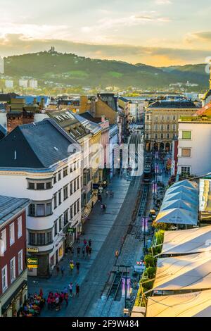 LINZ, AUSTRIA, JULY 30, 2016: Old Cathedral (Alter Dom, Ignatiuskirche ...