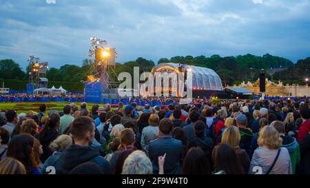 VIENNA, AUSTRIA, JUNE 08, 2015: People are enjoying a concert of classical music held in schonbrunn garden which takes place once a year during summer