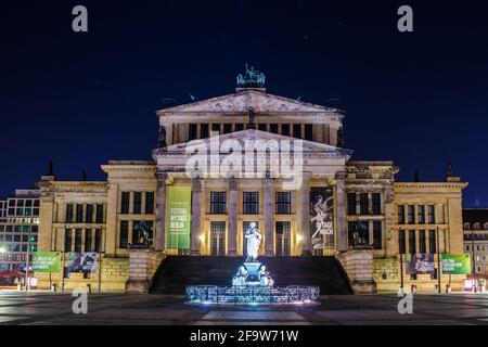 BERLIN, GERMANY, MARCH 12, 2015: night view of konzerthaus in berlin Stock Photo