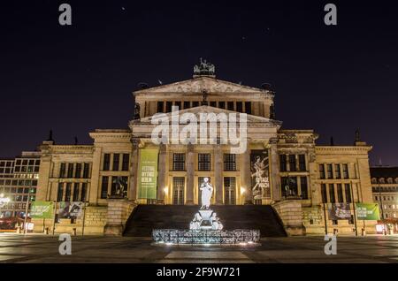 BERLIN, GERMANY, MARCH 12, 2015: night view of konzerthaus in berlin Stock Photo