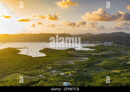 the bay of Marin is one of the most beautiful bays of Martinique Stock Photo