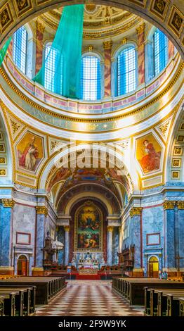 ESZTERGOM, HUNGARY MAY 22, 2016: view of interior of the basilica in esztergom, hungary Stock Photo