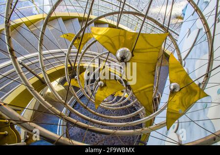 SKOPJE, MACEDONIA, FEBRUARY 16, 2015: detail of a statue in the lobby of Mother Teresa Memorial House Stock Photo