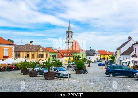 RUST, AUSTRIA, JUNE 18, 2016: View of the Austrian city Rust famous for ist wine and nesting storks. Stock Photo