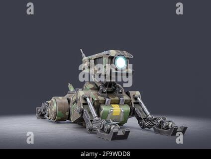 Robot dog on dark background.3d rendering Stock Photo