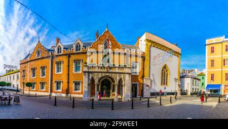 GIBRALTAR, GIBRALTAR, JANUARY 5, 2016: view of the governor´s house also called as convent in gibraltar Stock Photo