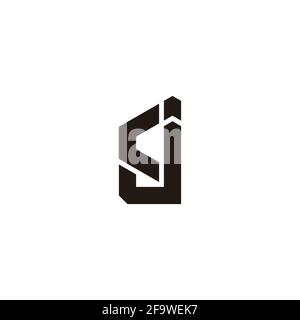 letter cj simple geometric line logo vector Stock Vector