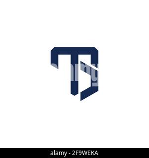 letter tg simple linked line geometric logo vector Stock Vector