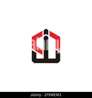 letter cj simple geometric line emblem logo vector Stock Vector