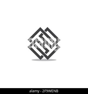letter xh linked overlap design geometric simple logo vector Stock Vector