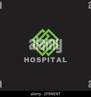 letter x h hospital chain linear geometry logo vector Stock Vector