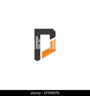 letter rd simple geometric colorful logo vector Stock Vector