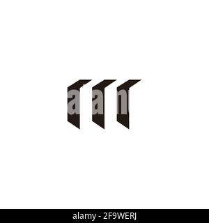 abstract letter mr simple stripes geometric logo vector Stock Vector