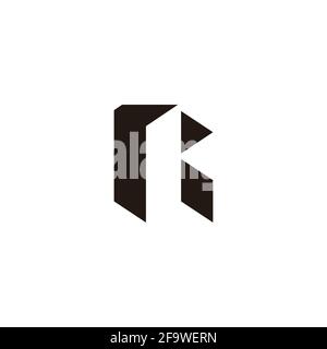 abstract letter rr simple geometric shape logo vector Stock Vector