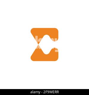 letter xc simple curves square geometric logo vector Stock Vector