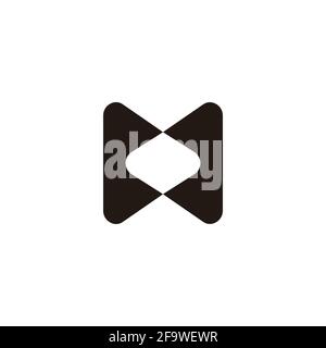 abstract letter mw flat geometric square logo vector Stock Vector