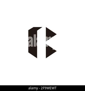 letter b geometric simple triangle basic shape logo vector Stock Vector