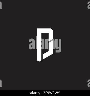 letter rd simple square window geometric logo vector Stock Vector