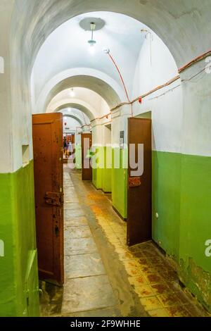 VILNIUS, LITHUANIA, AUGUST 14, 2016: The former KGB prison now the museum of Genocide Victims in the city of Vilnius capital of Lithuania Stock Photo