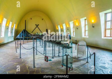 OSLO, NORWAY, AUGUST 24, 2016: Interior of the Viking ship museum in Oslo, Norway Stock Photo