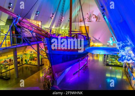 OSLO, NORWAY, AUGUST 24, 2016: Interior of the Fram museum in Oslo, Norway Stock Photo