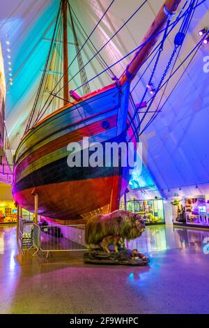 OSLO, NORWAY, AUGUST 24, 2016: Interior of the Fram museum in Oslo, Norway Stock Photo