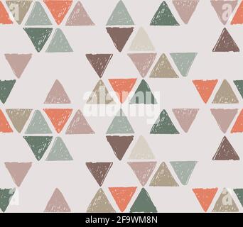 Triangle hand made seamless pattern. Vector illustration Stock Vector