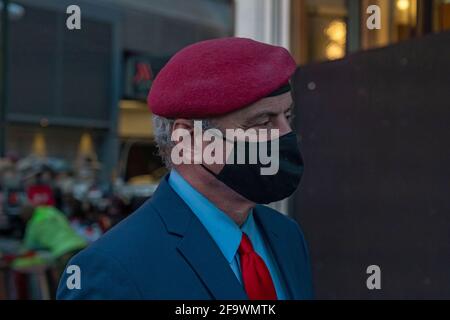 NEW YORK, NY - APRIL 20: Curtis Sliwa seen at the Times Square on April 20, 2021 in New York City. Stock Photo