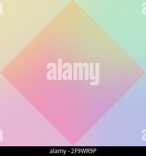 Colorful 2D digital artwork of a pink and orange gradient rhombus shape on a multicolor background Stock Photo