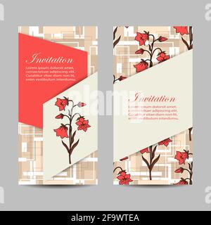 Set of vertical banners with beautiful flowers Stock Vector