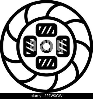 Car power clutch icon. Outline Car power clutch vector icon for web design isolated on white background Stock Vector