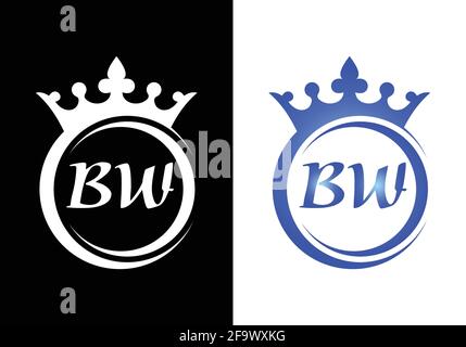 king crown letter alphabet BW for company logo icon design. Stock Vector
