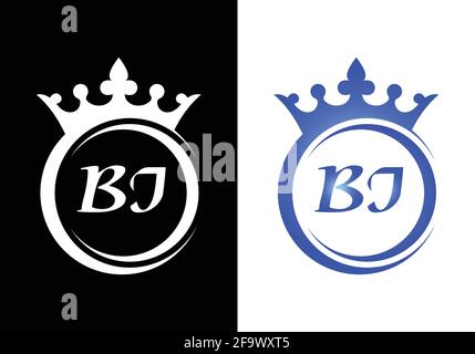 king crown letter alphabet BI for company logo icon design. Stock Vector