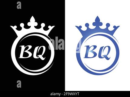 king crown letter alphabet BQ for company logo icon design. Stock Vector