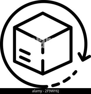 Replace box icon. Outline Replace box vector icon for web design isolated on white background Stock Vector