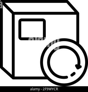 Replace parcel icon. Outline Replace parcel vector icon for web design isolated on white background Stock Vector