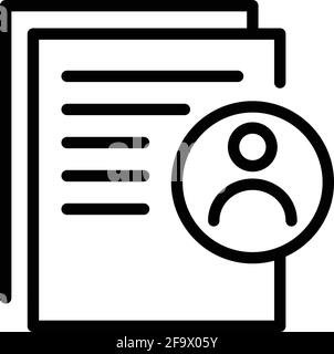 Student cv icon. Outline Student cv vector icon for web design isolated on white background Stock Vector