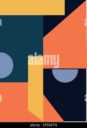 Modern geometrical background circles square shape Stock Vector