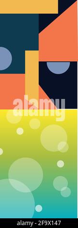 Minimal circle shapes cover with holographic fluid Stock Vector
