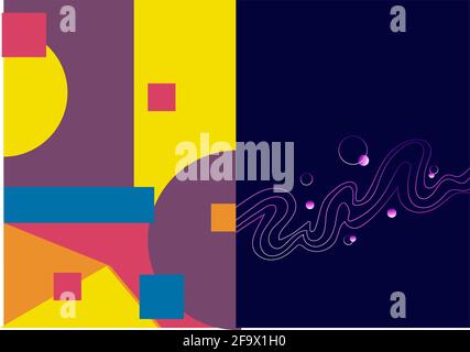 Bright poster with dynamic waves Vector background Stock Vector