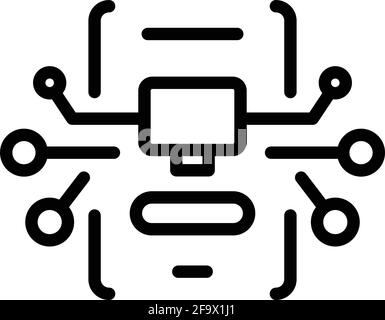 Blockchain system icon. Outline Blockchain system vector icon for web design isolated on white background Stock Vector