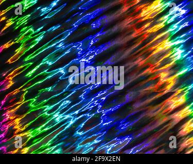 Abstract colorful holographic striped background. Futuristic blurred texture. Stock Photo