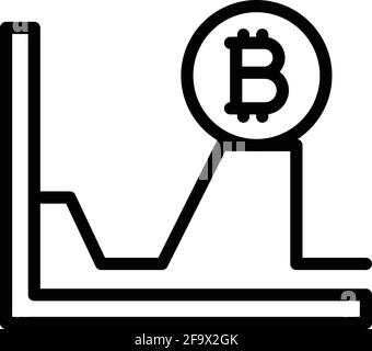Bitcoin evolution icon. Outline Bitcoin evolution vector icon for web design isolated on white background Stock Vector