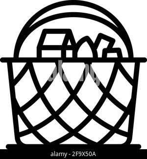 Outdoor picnic basket icon. Outline Outdoor picnic basket vector icon for web design isolated on white background Stock Vector