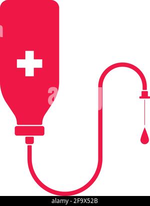 Blood bag icon. Vector illustration, flat design Stock Vector