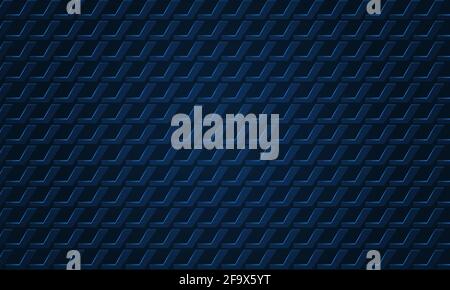 Dark textured navy blue 3d background. Dark metal texture steel three-dimensional backdrop. Navy blue mosaic banner. Web design template vector Stock Vector