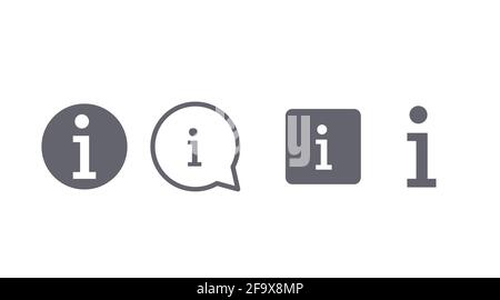 Info Icon Set. Vector isolated illustrations. Information icon or sign set Stock Vector