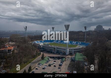 Kyiv, Ukraine - April 1, 2021: Valeriy Lobanovskyi Dynamo Stadium Stock Photo